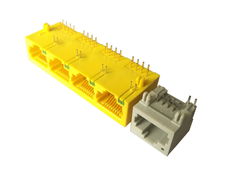 右LED灯四口超薄RJ45网口