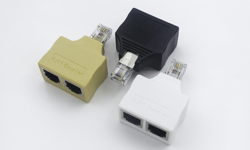 RJ116P2C一公转两母IV色全塑连接器